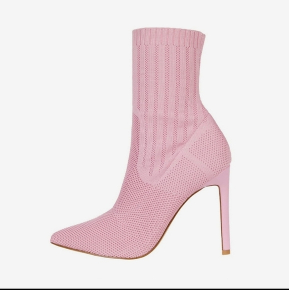 Steve Madden pink knit sock pointed boots - Picture 2 of 7
